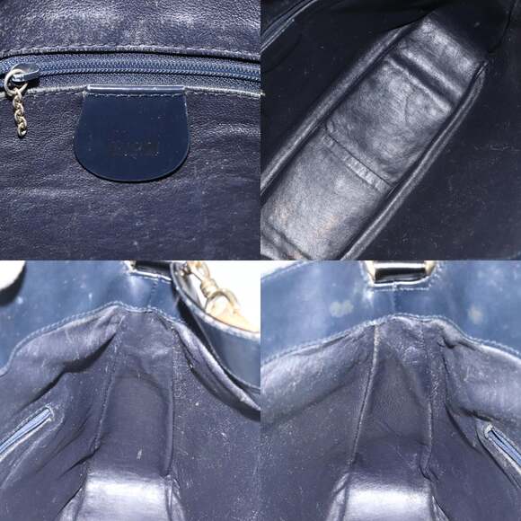 GUCCI Bamboo Hand Bag Enamel Black Gold 001 1014 1638 0 - Picture 11 of 12